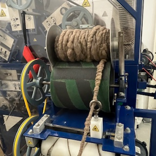 corespun yarn being made